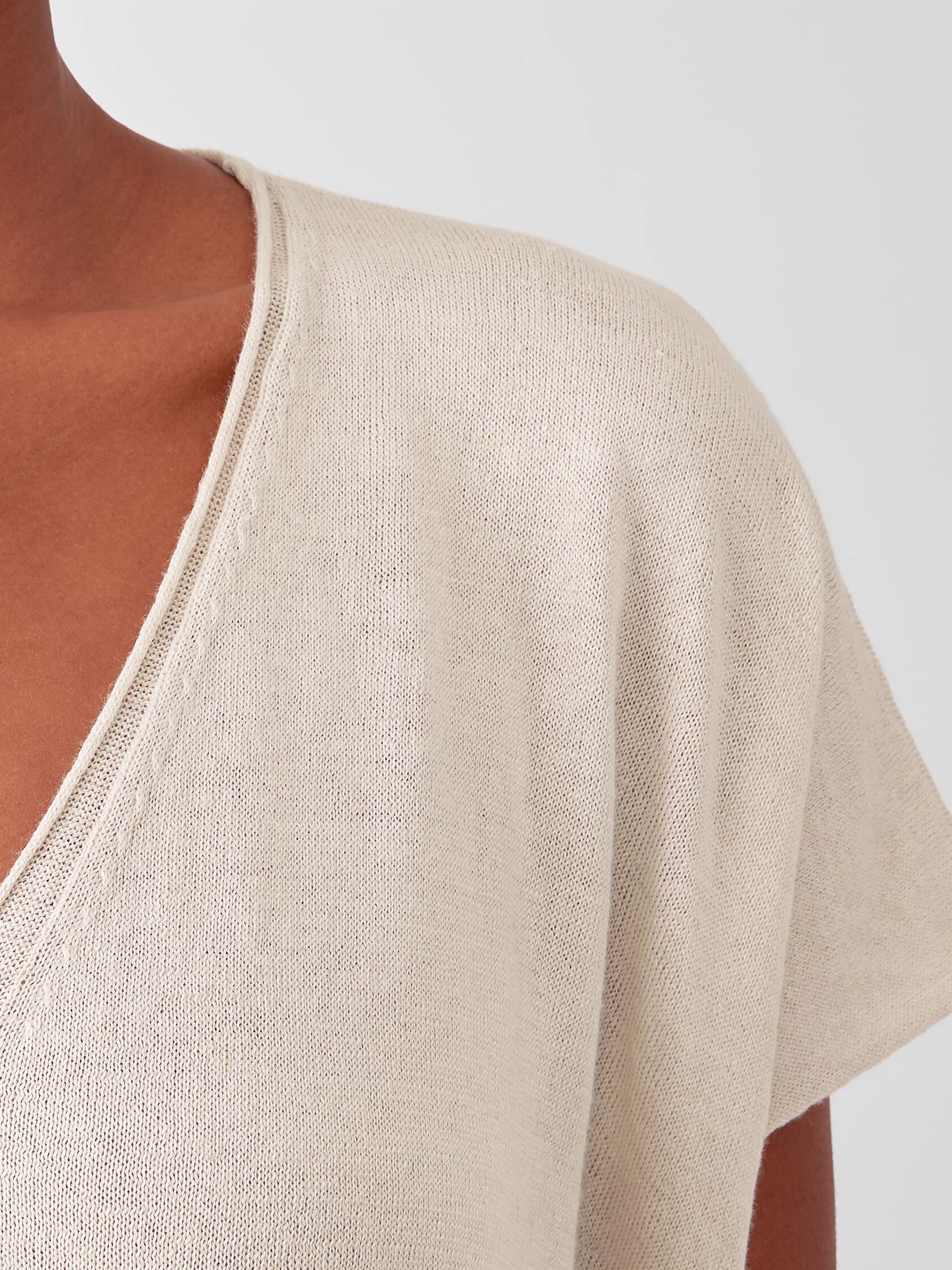 Organic Linen Cotton V-Neck Top