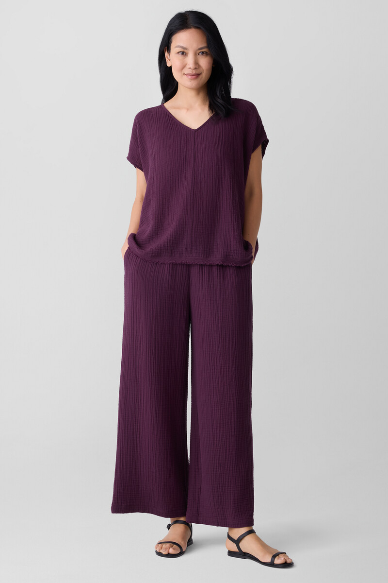 Organic Cotton Lofty Gauze V-Neck Square Top Organic Cotton Lofty Gauze V-Neck Square Top