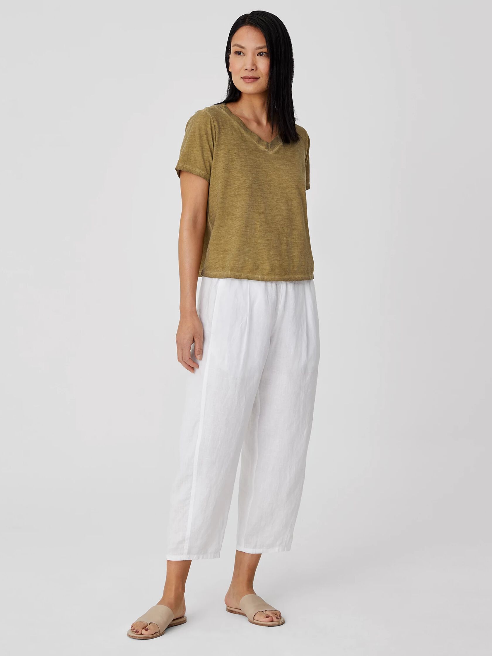 Pigment-Dyed Organic Cotton V-Neck Tee