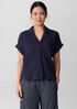 Organic Cotton Lofty Gauze Notch Collar Top