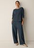 Organic Cotton Boucle Knit Barrel Pant