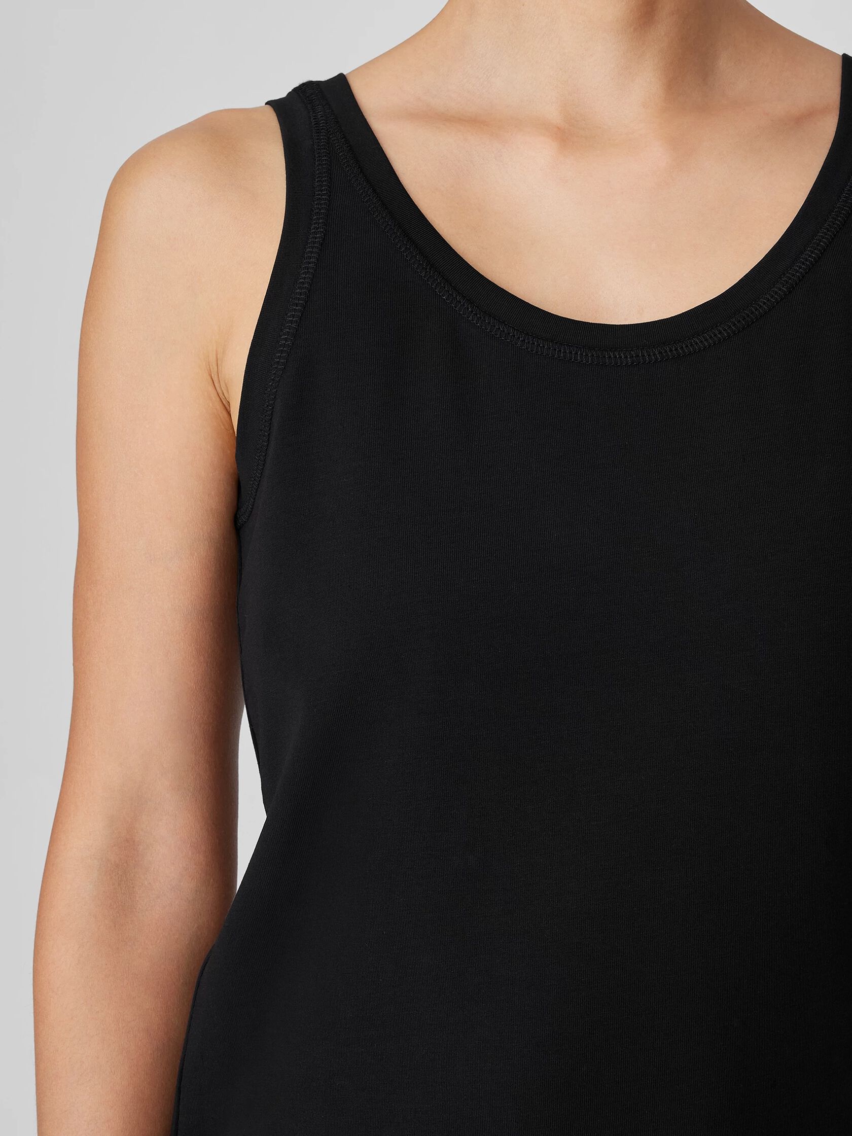 Pima Cotton Stretch Jersey Scoop Neck Tank