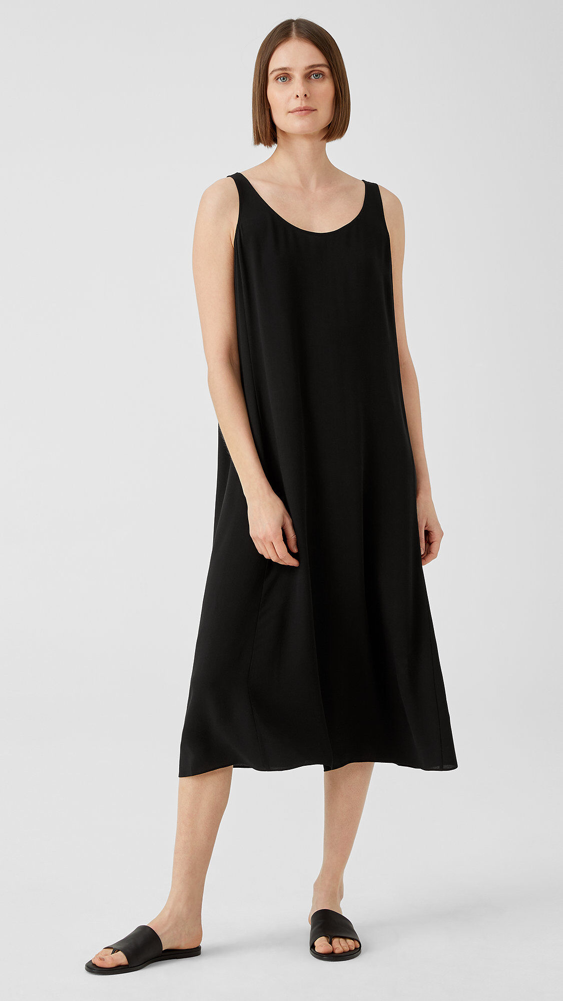 Eileen fisher silk georgette crepe dress clearance