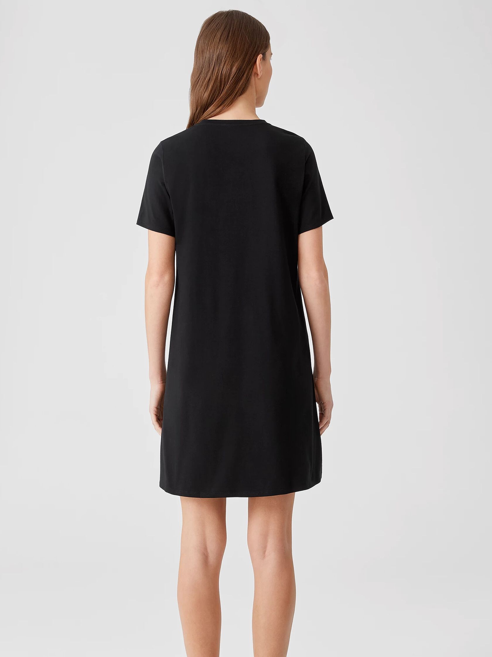 Traceable Cotton Jersey Crew Neck Dress