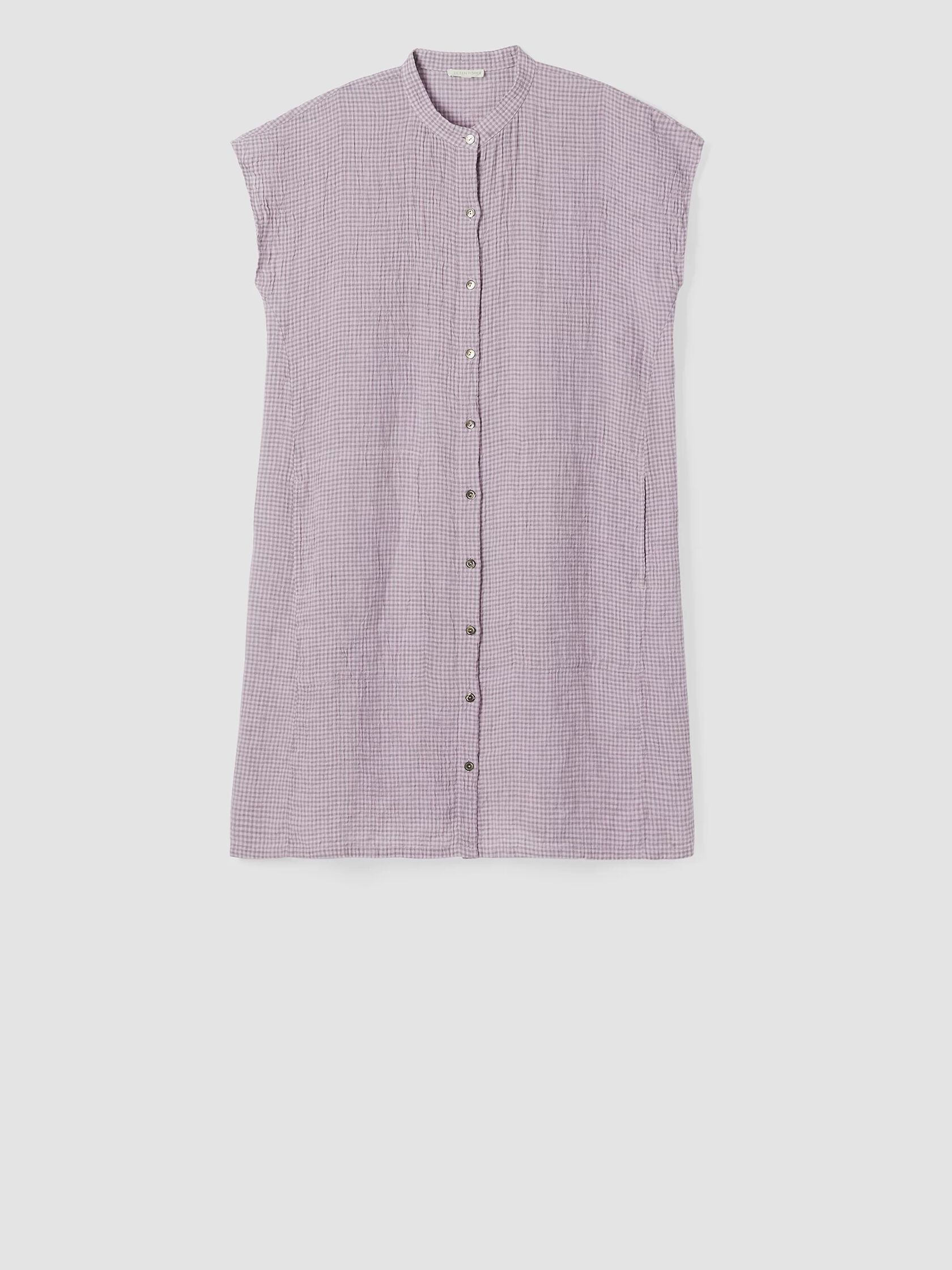 Puckered Organic Linen Shirtdress