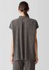 Woven Plissé Mock Neck Top