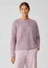 Cotton Boucle Crew Neck Box-Top