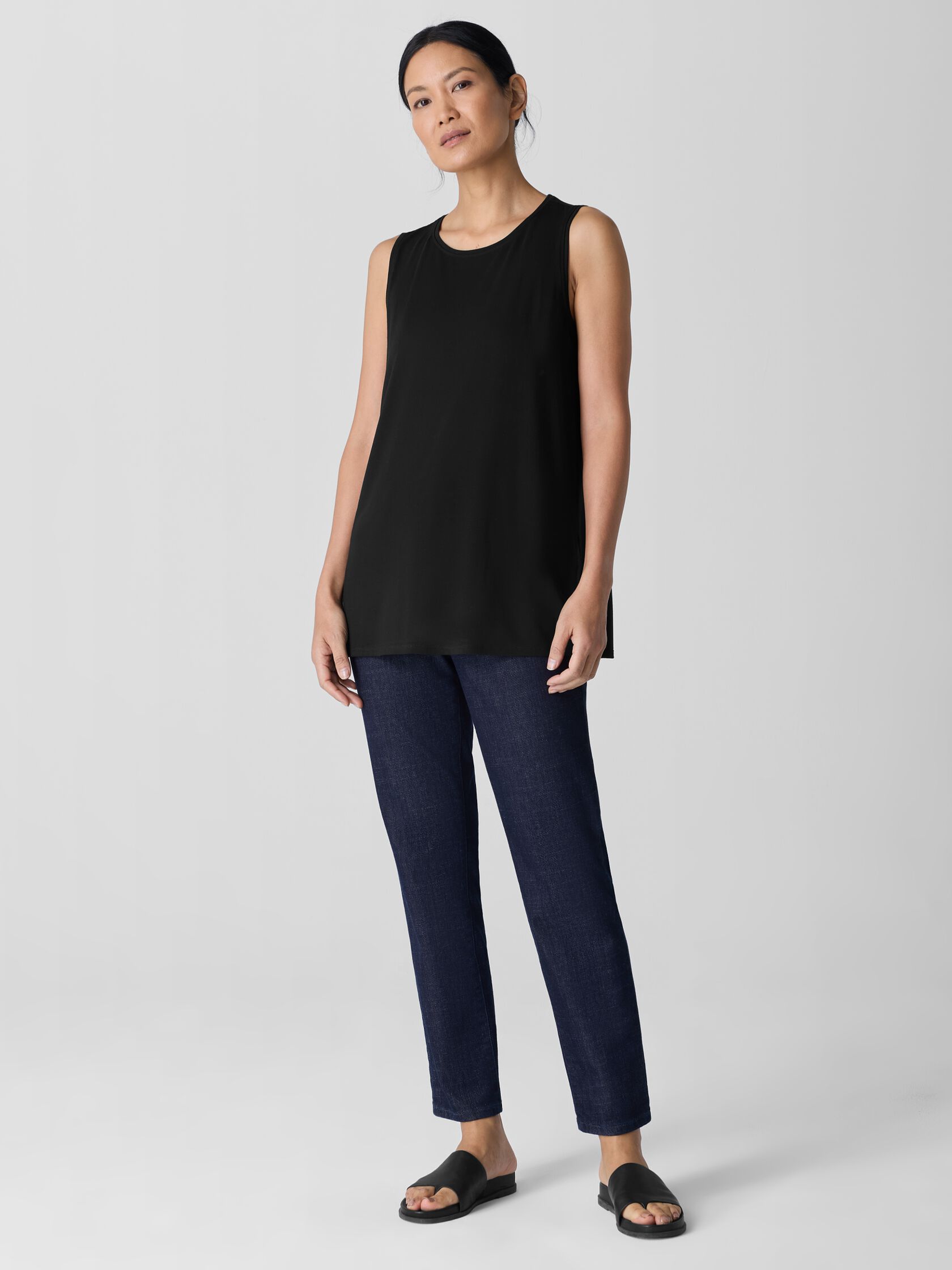 Stretch Jersey Knit Long Tank