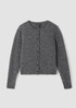 Mohair Plush Mélange Crew Neck Cardigan