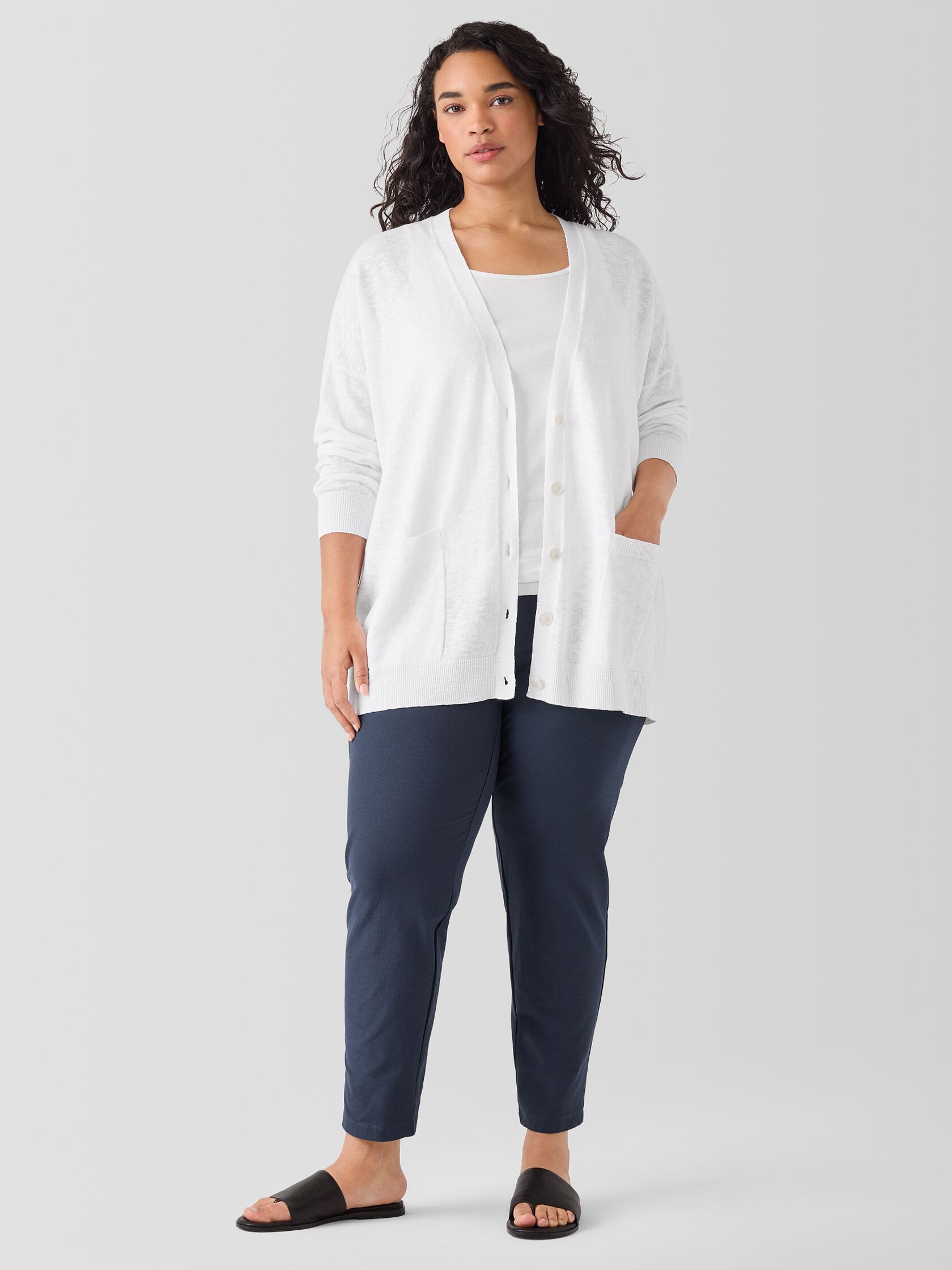 Organic Linen Cotton Slub Cardigan
