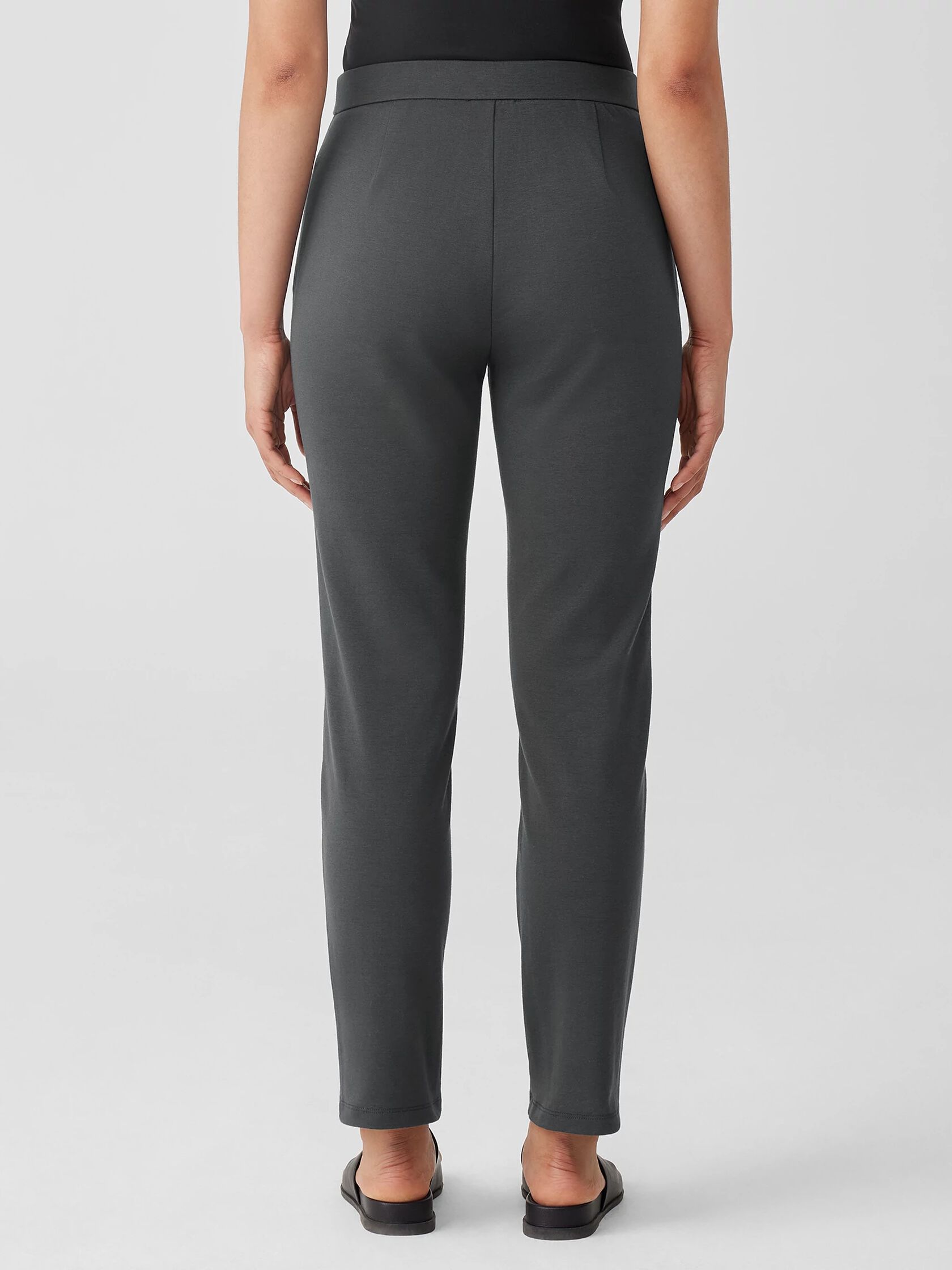 Cotton Blend Ponte Slim Pant