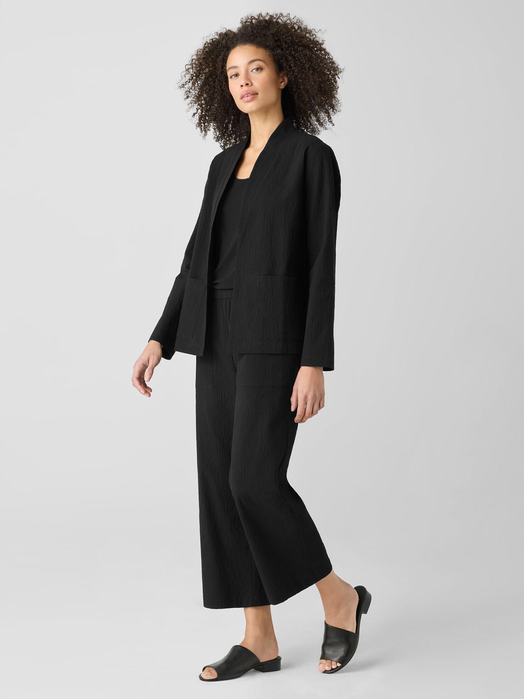 Organic Cotton Pucker High Collar Jacket