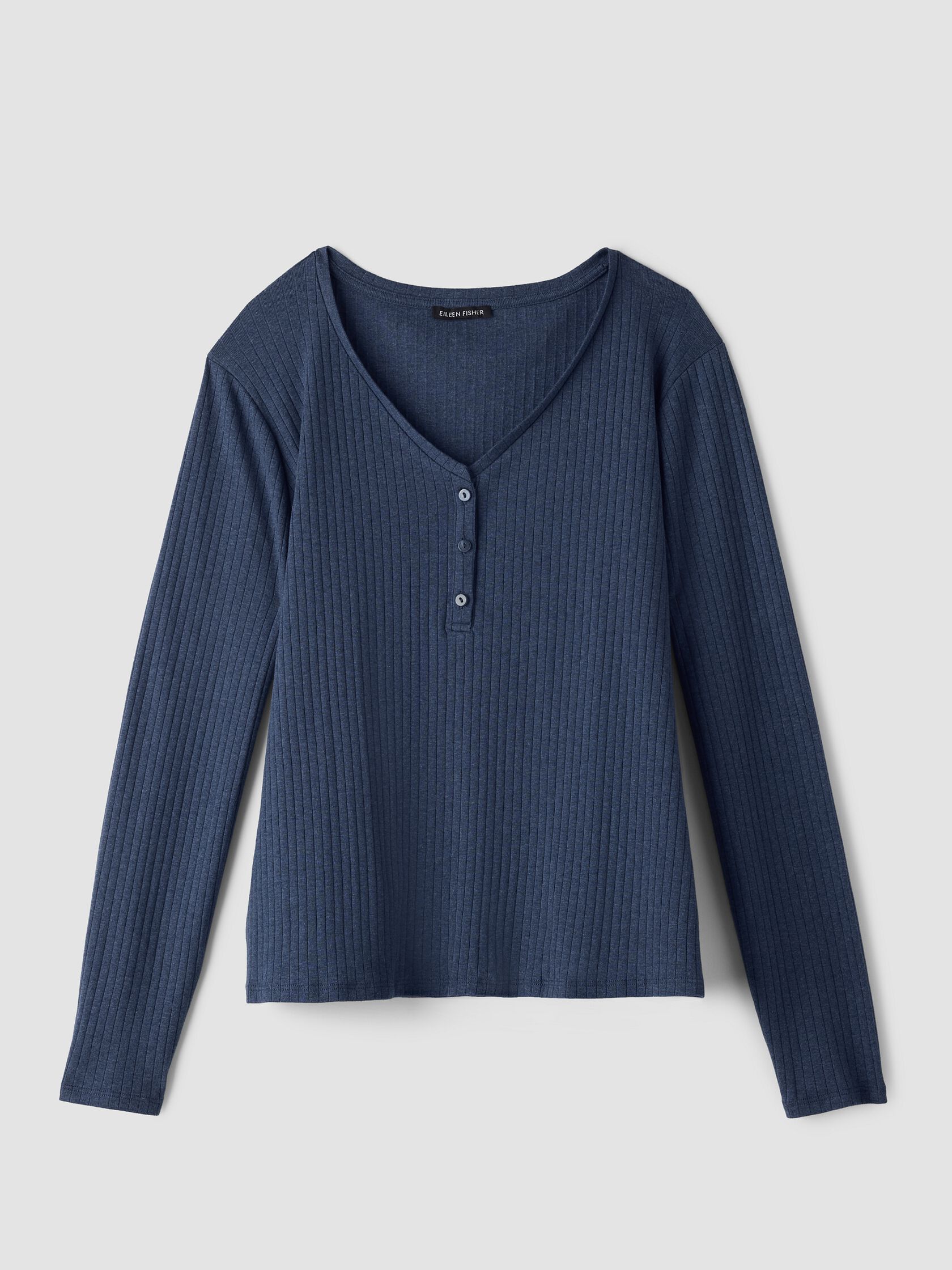Organic Cotton Rib V-Neck Sleep Top