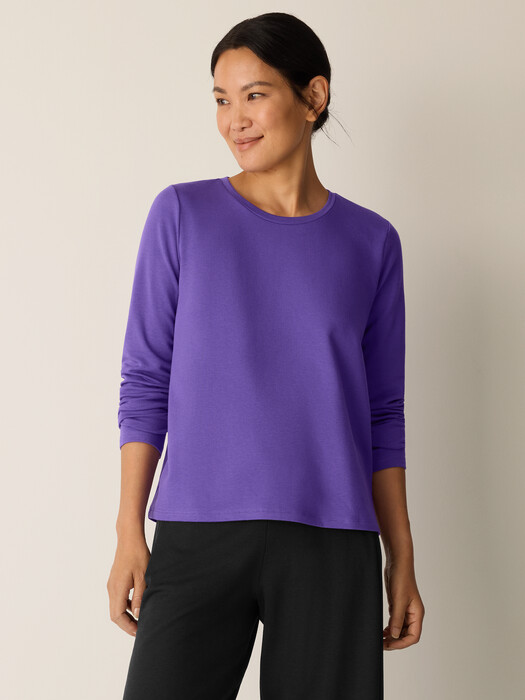 Cozy Brushed Terry Hug Crew Neck Top