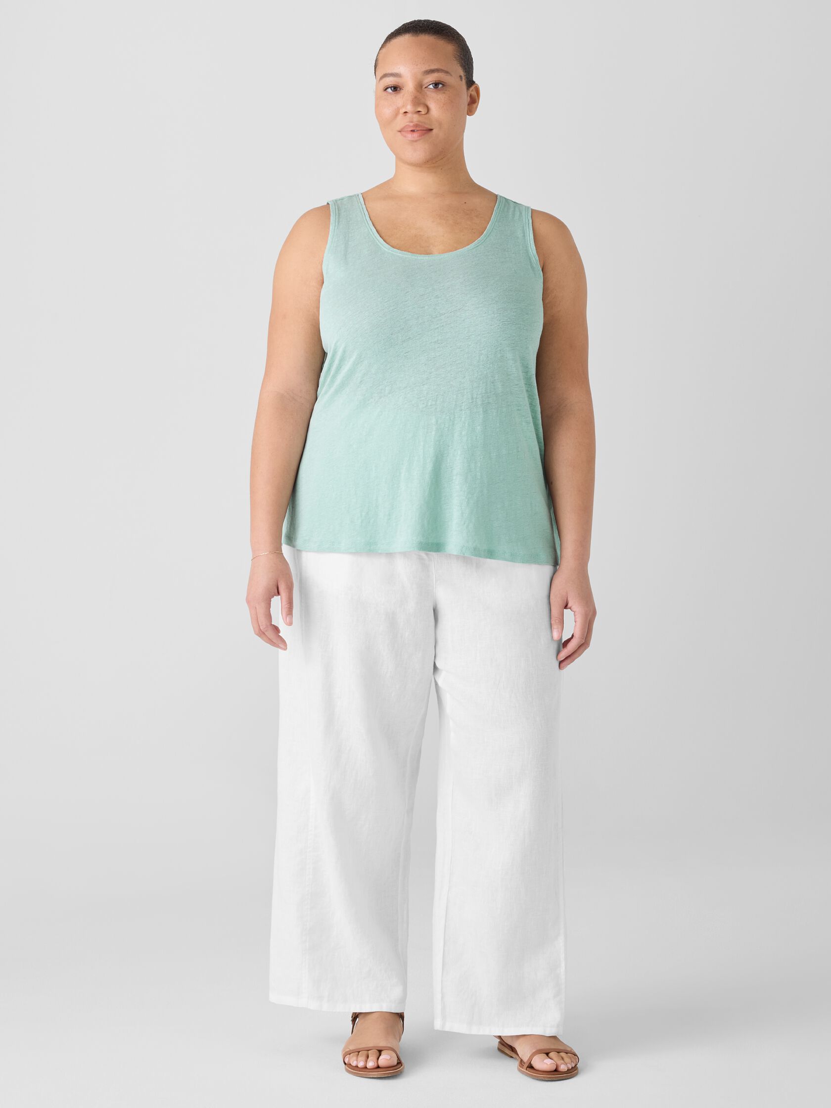 Organic Linen Jersey Scoop Neck Tank
