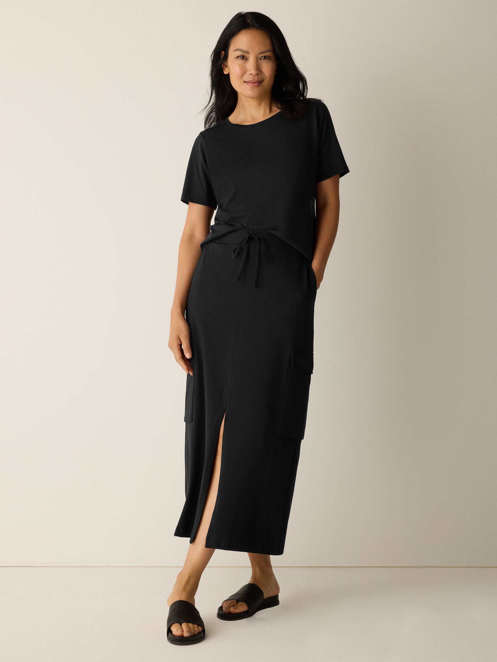 Pima Cotton Stretch Jersey Cargo Skirt