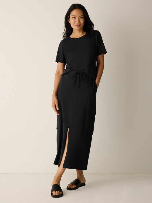 Pima Cotton Stretch Jersey Cargo Skirt