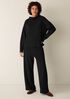 Waffle Cotton Blend Doubleknit Wide-Leg Pant