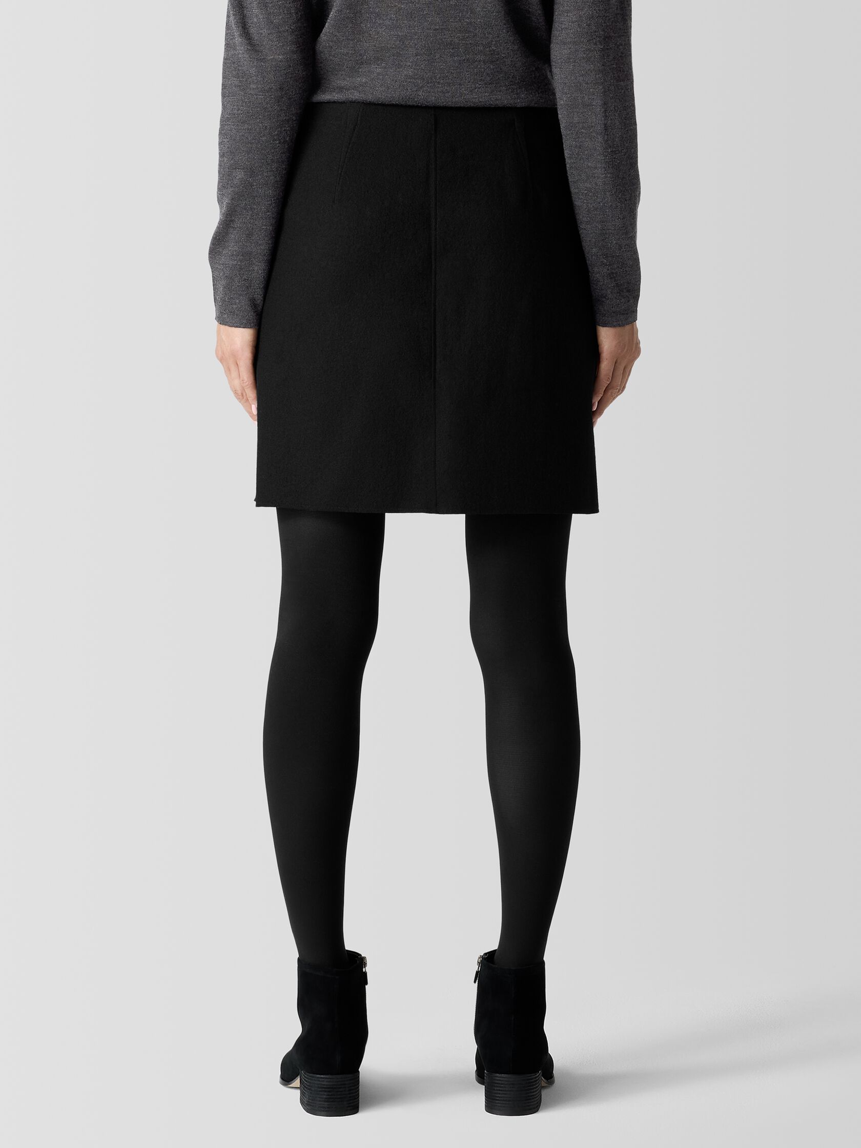 Felted Wool Jersey Mini Skirt in Regenerative Wool