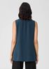 Silk Georgette Crepe Ballet Neck Tank