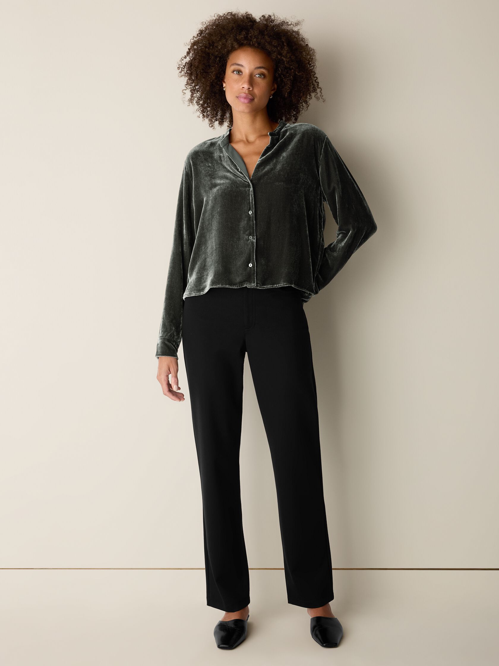 Washable Flex Ponte Straight Pant