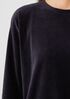 Cotton Velour Crew Neck Long Top