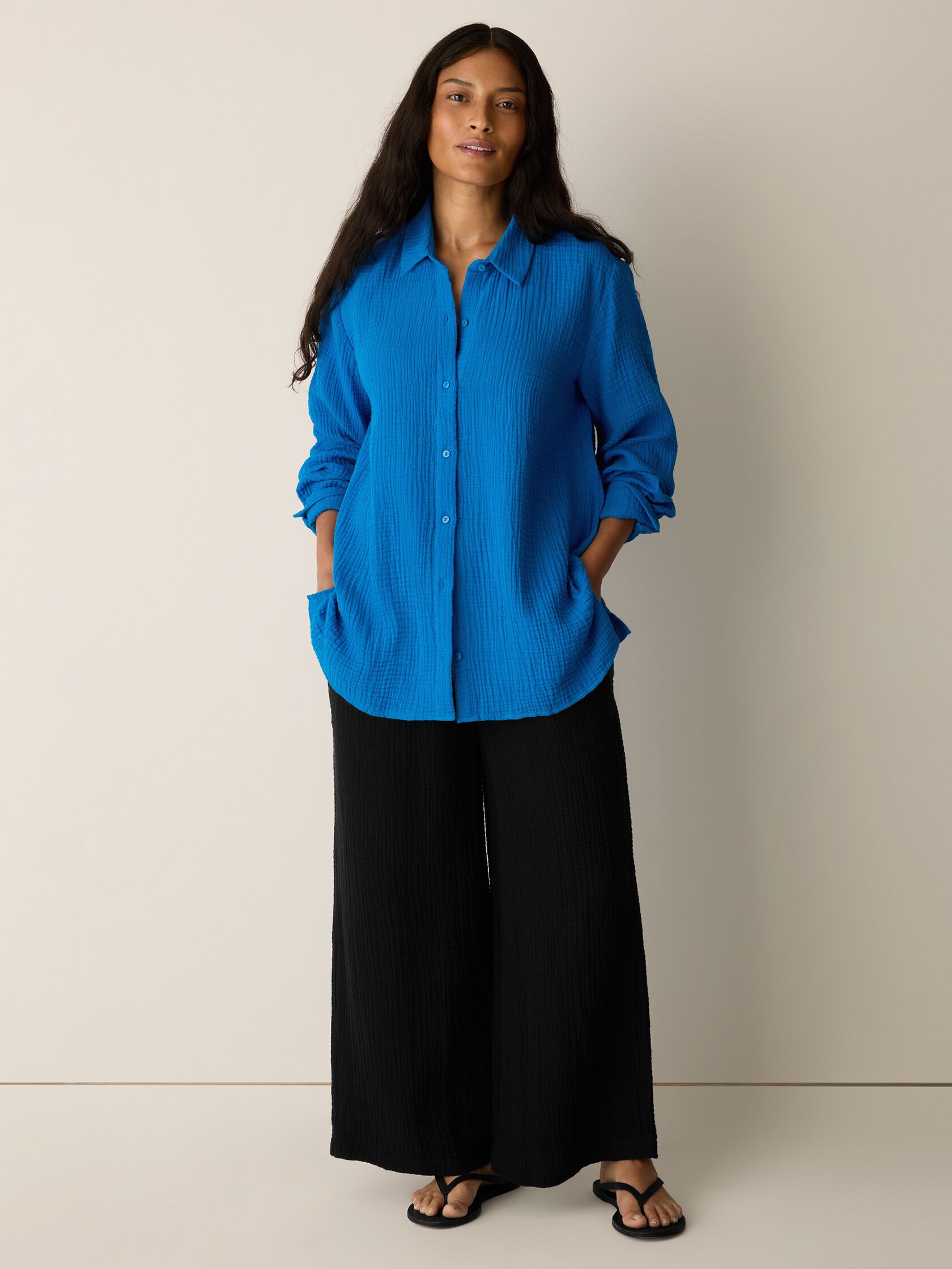 Organic Cotton Lofty Gauze Classic Collar Shirt