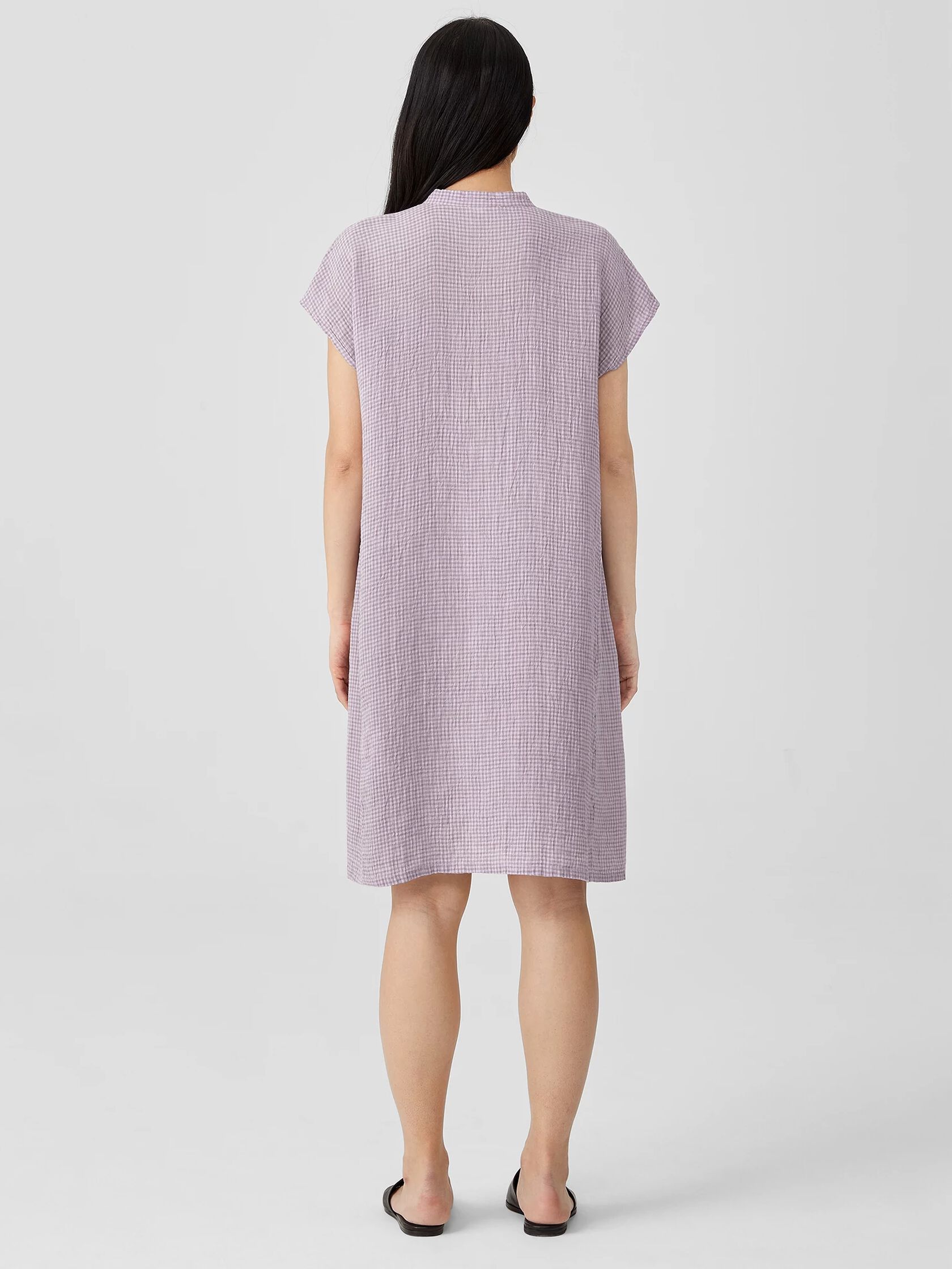 Puckered Organic Linen Shirtdress