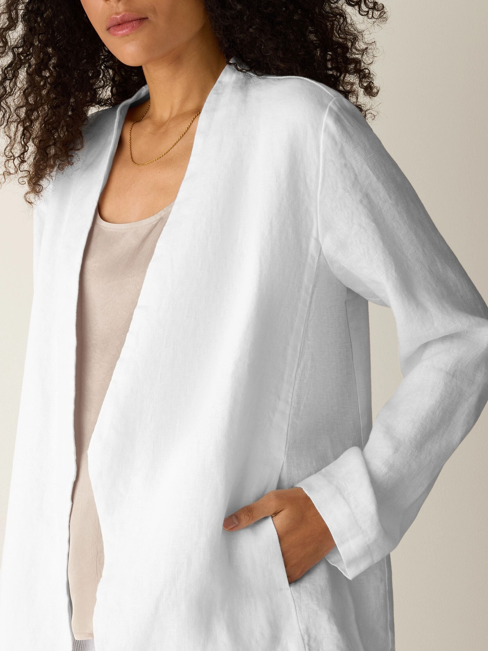 Heavy Organic Linen Angled Jacket