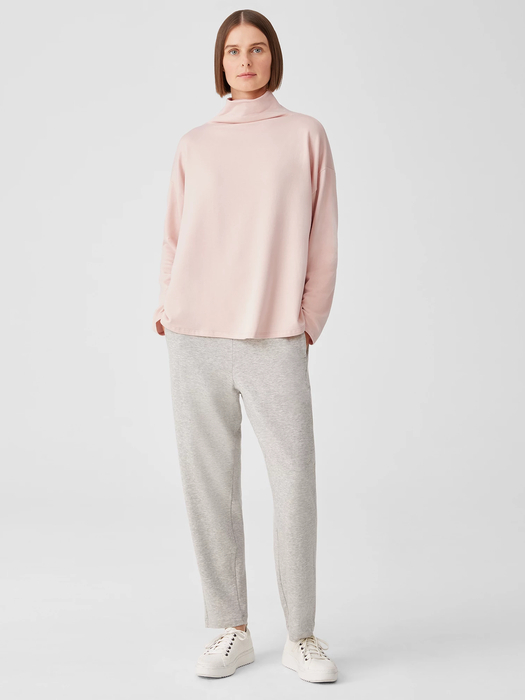 Cozy Brushed Terry Funnel Neck Box-Top