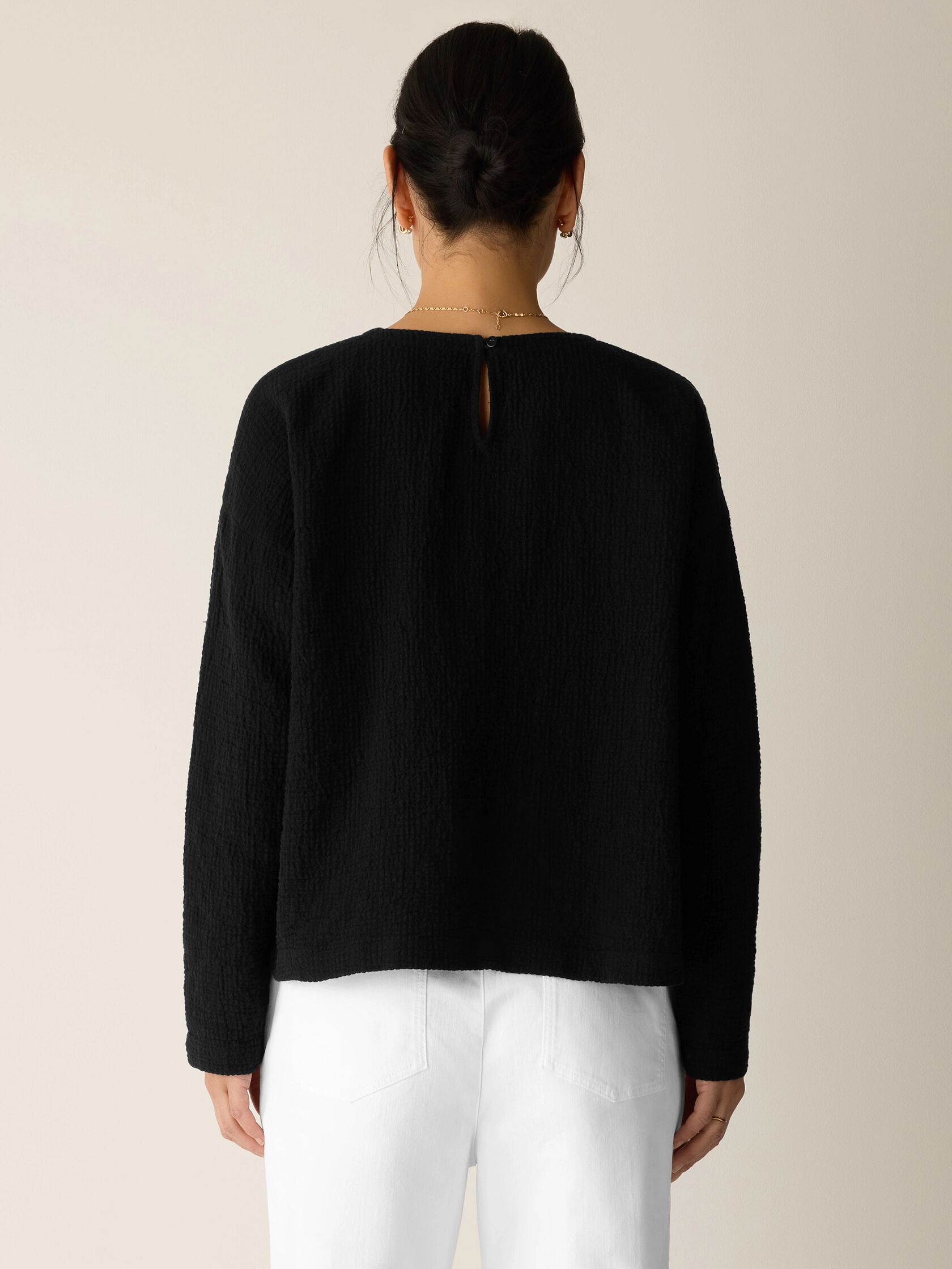 Organic Cotton Doubleweave Round Neck Box-Top