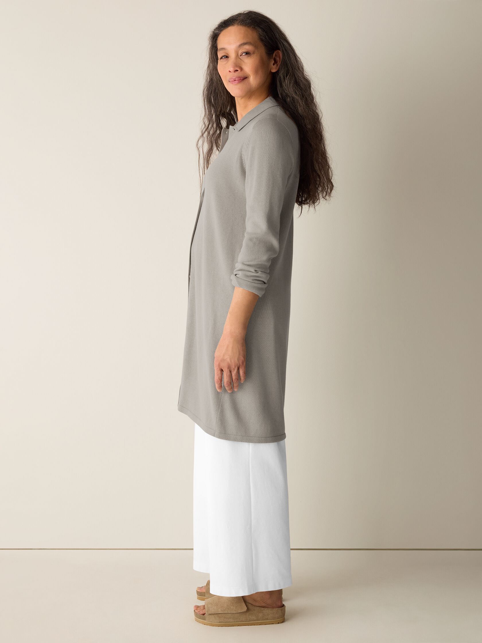 Peruvian Cotton Blend Long Cardigan