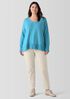 Cotton and Recycled Cashmere V-Neck Top