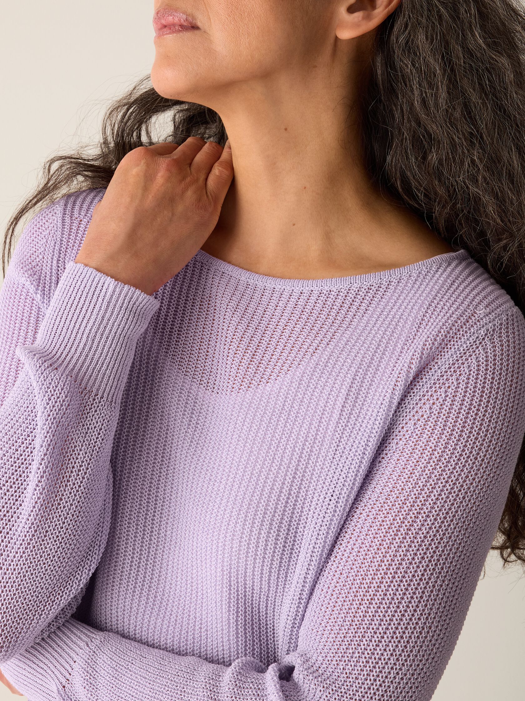 Cotton Silk Cord Ballet Neck Top