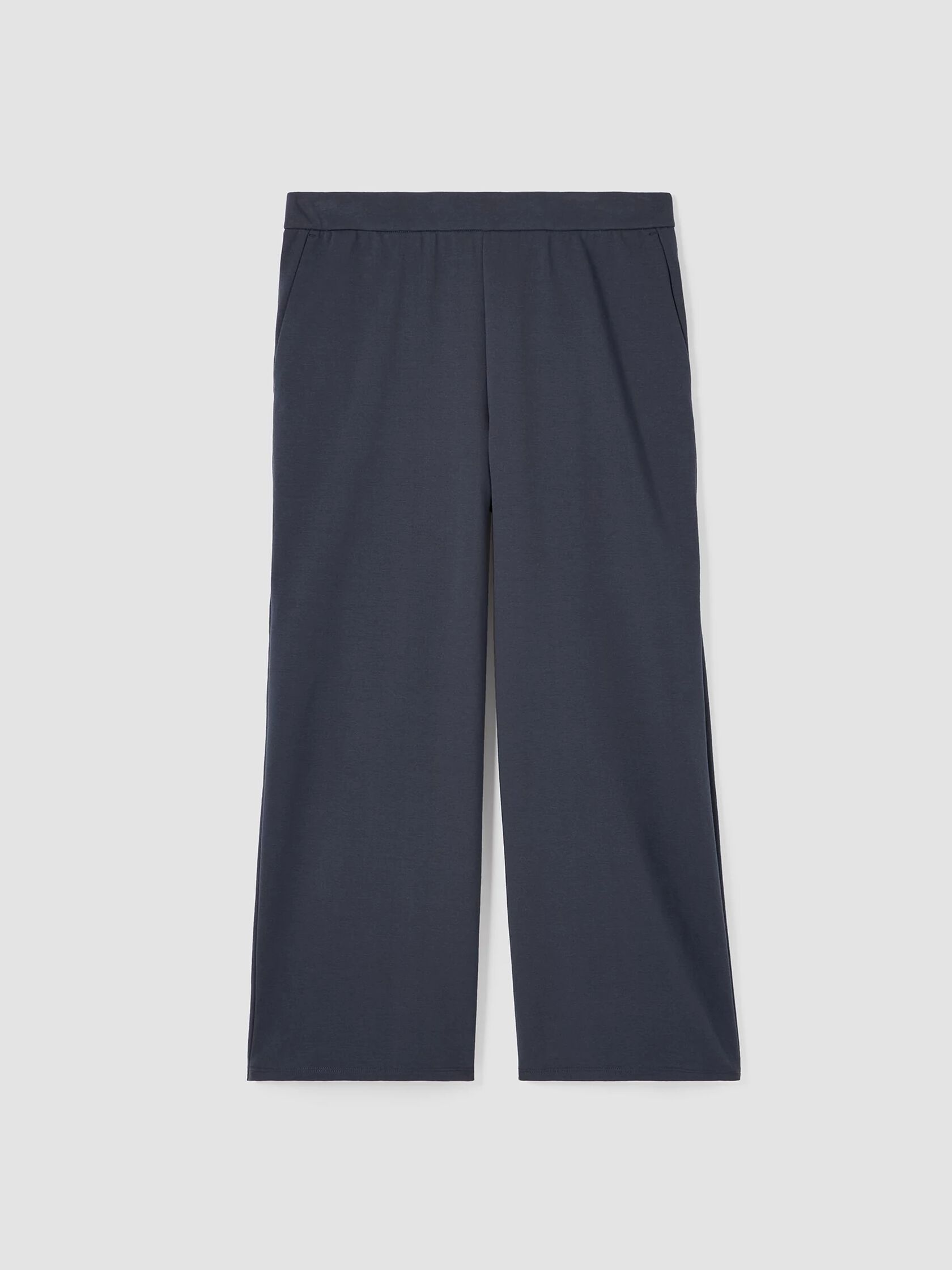 Cotton Blend Ponte Wide-Leg Pant