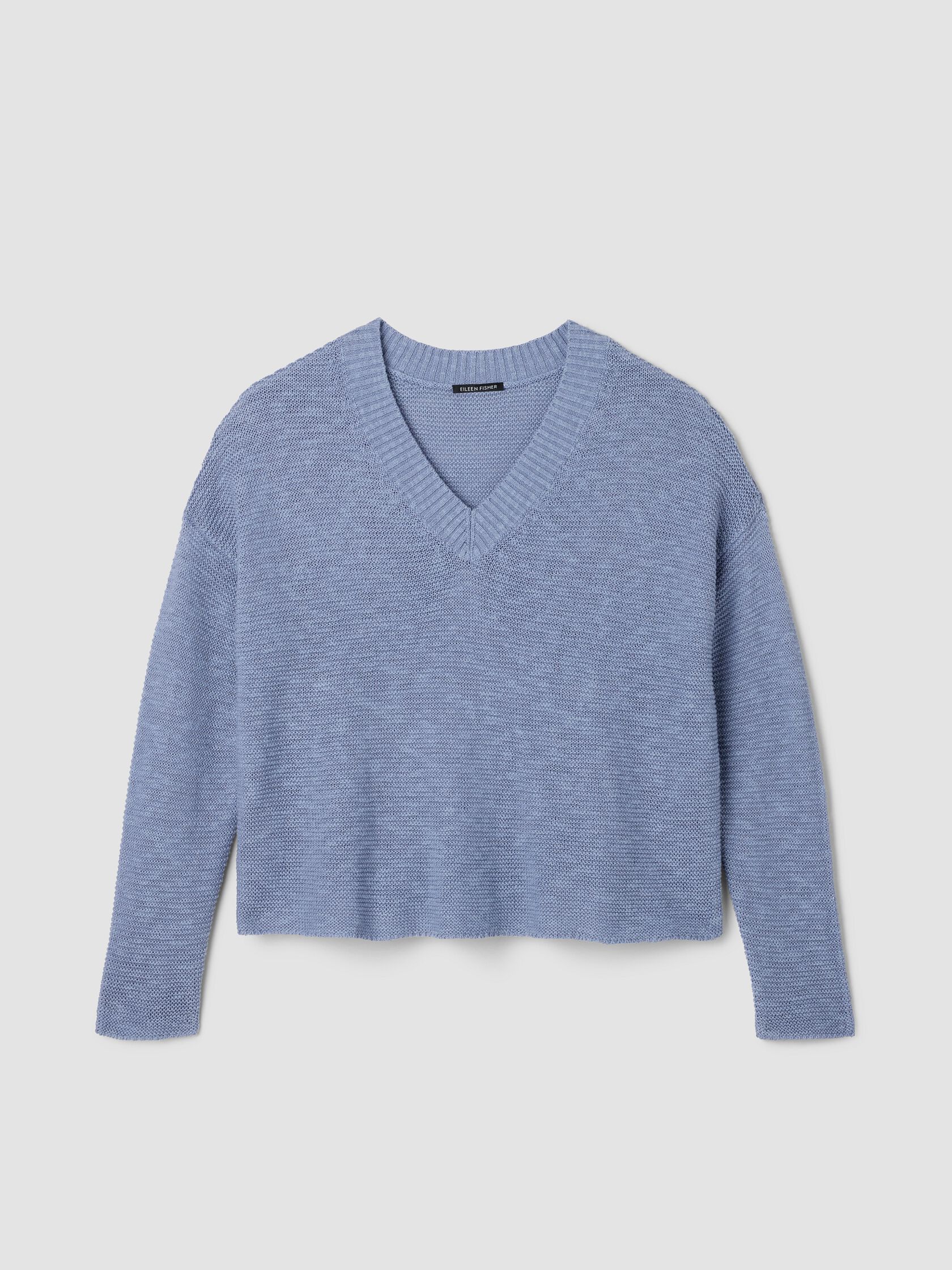 Organic Linen Cotton Slub V-Neck Top