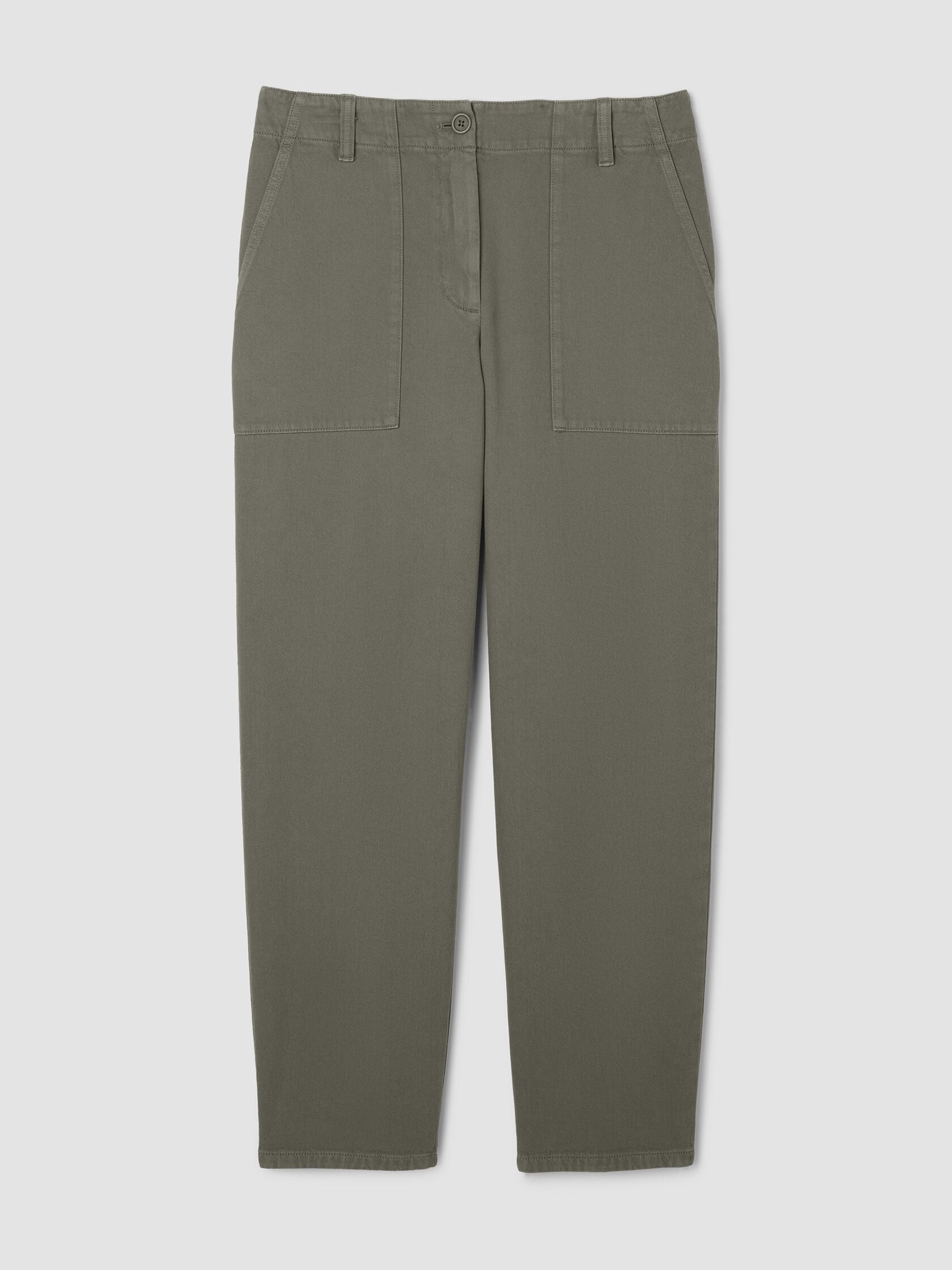 Garment-Dyed Utility Cotton Tapered Pant