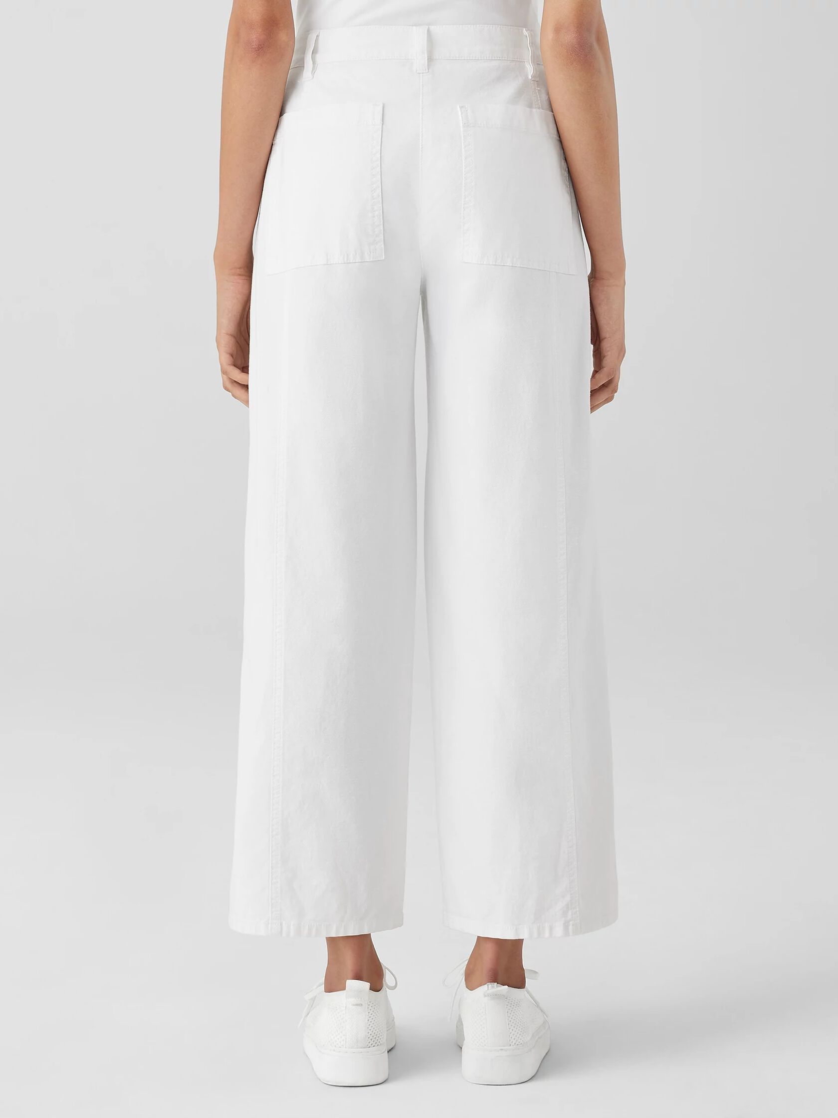 Cotton Hemp Stretch Wide-Leg Pant