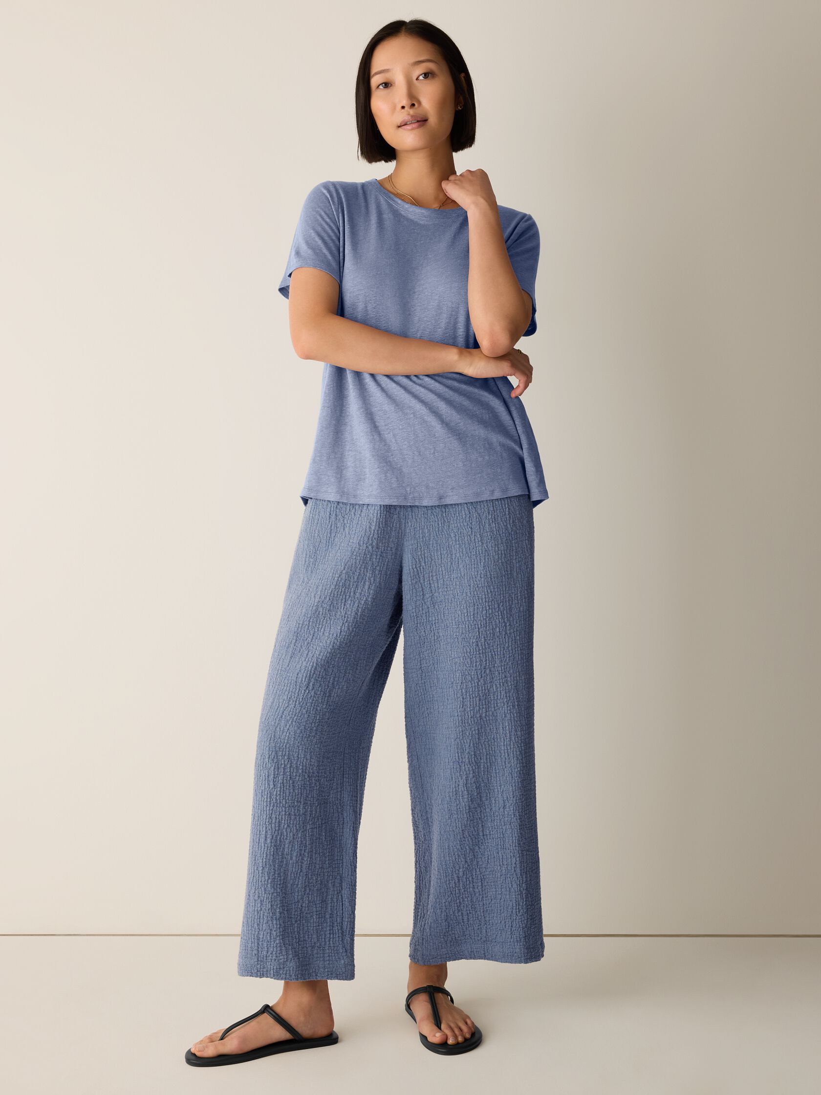 Organic Linen Jersey Crew Neck Tee