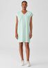 Pima Cotton Stretch Jersey V-Neck Dress