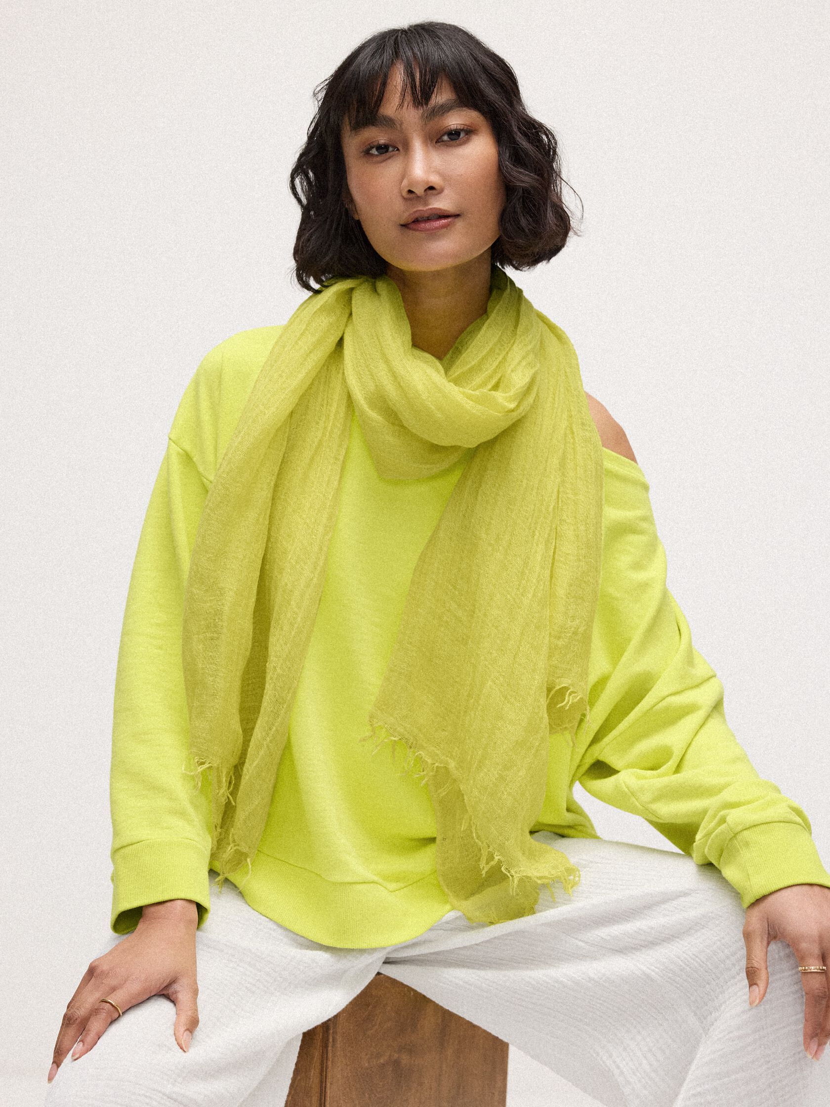 Textured Linen Blend Scarf