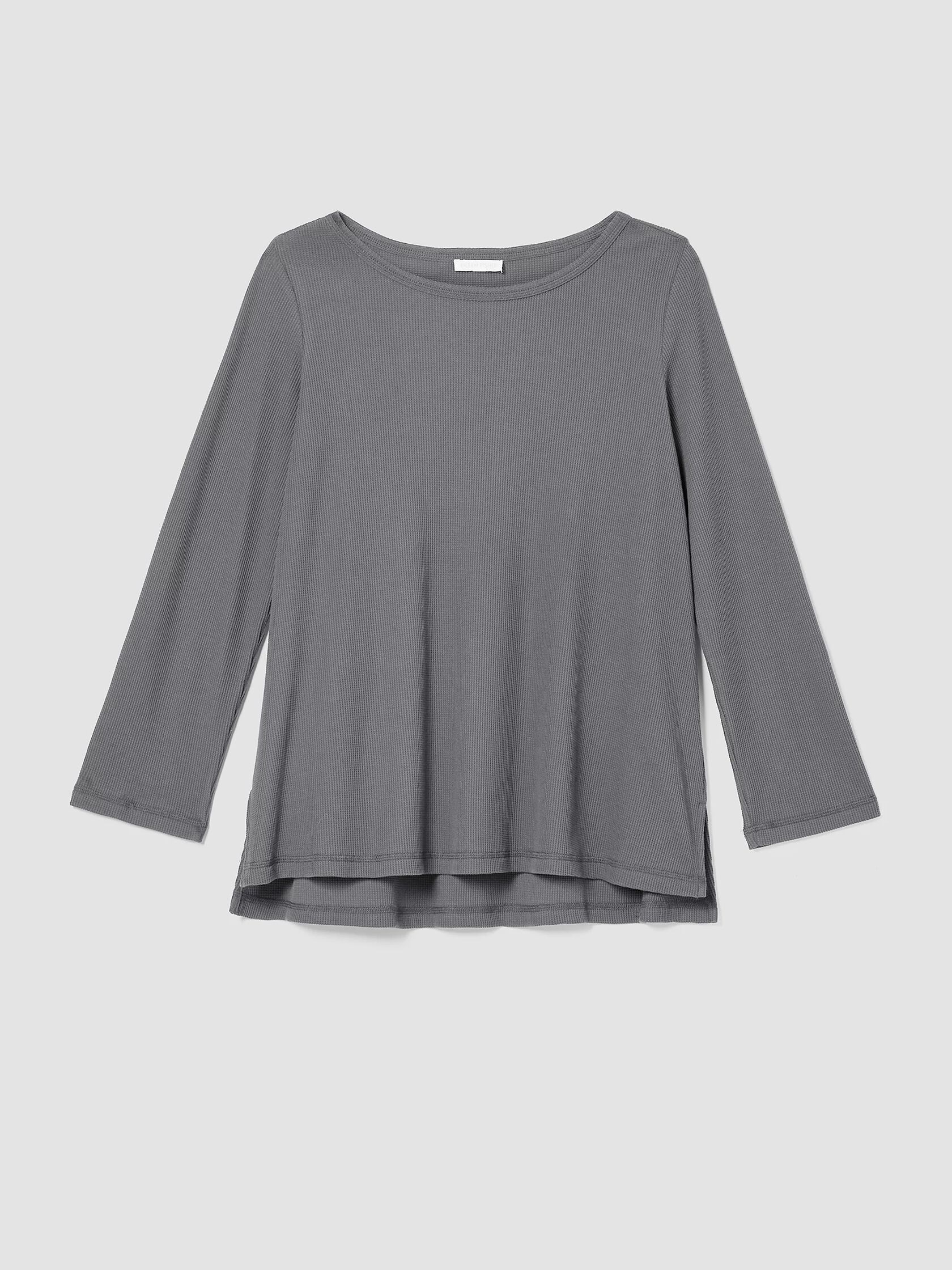 Cozy Organic Cotton Thermal Bateau Neck Top