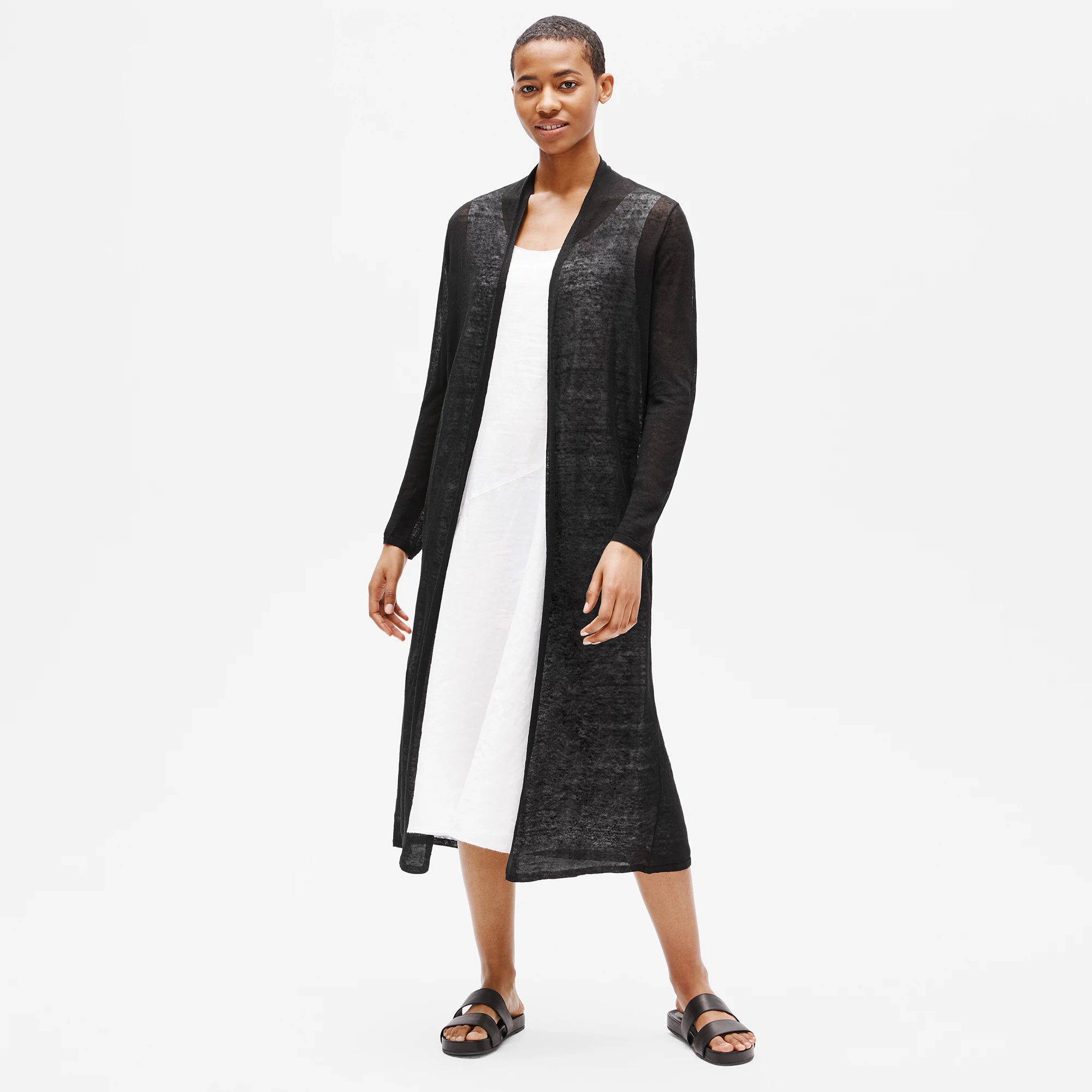 Organic Linen Crepe Duster Cardigan 