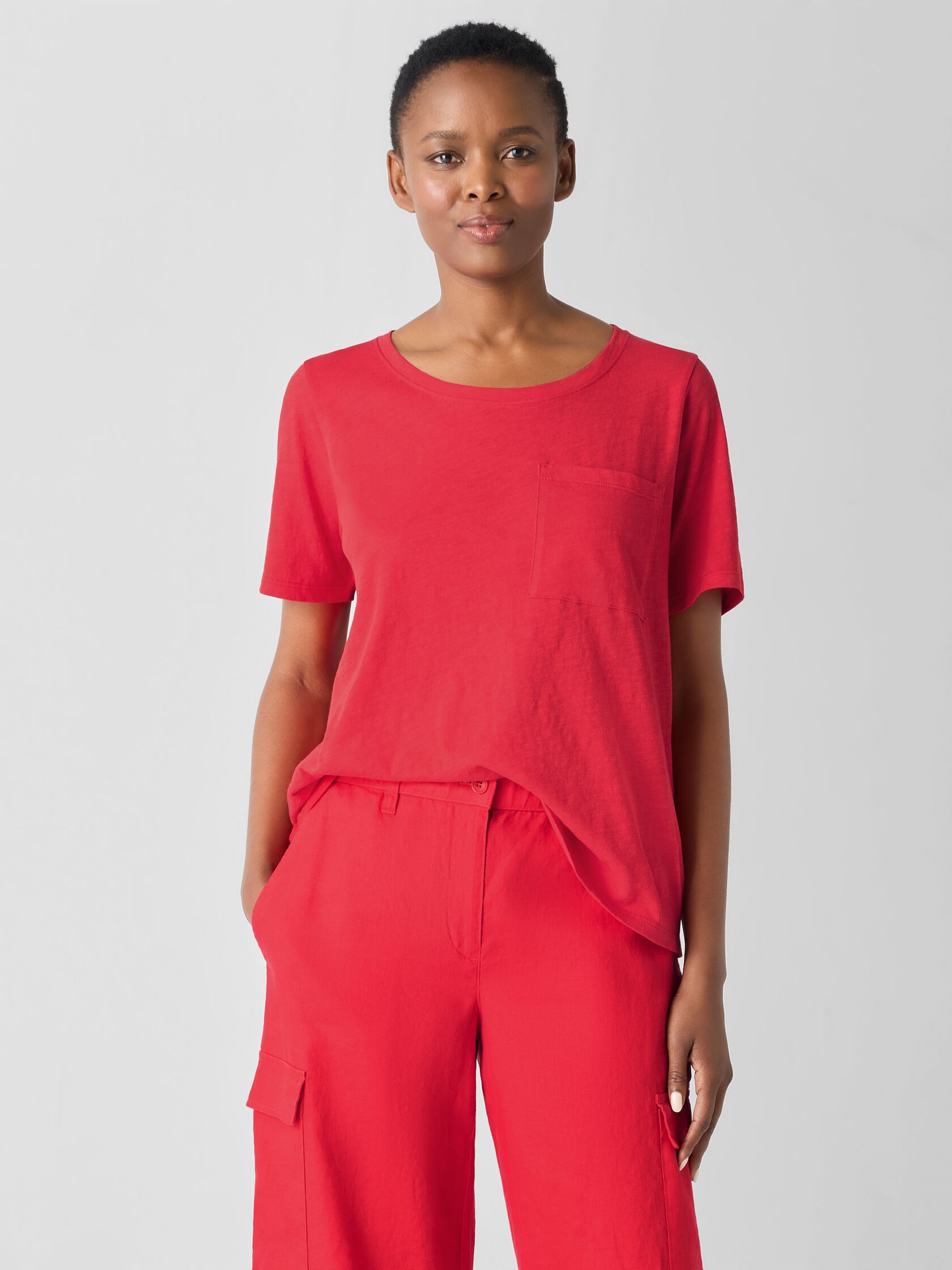 Organic Cotton Slubby Jersey Pocket Tee