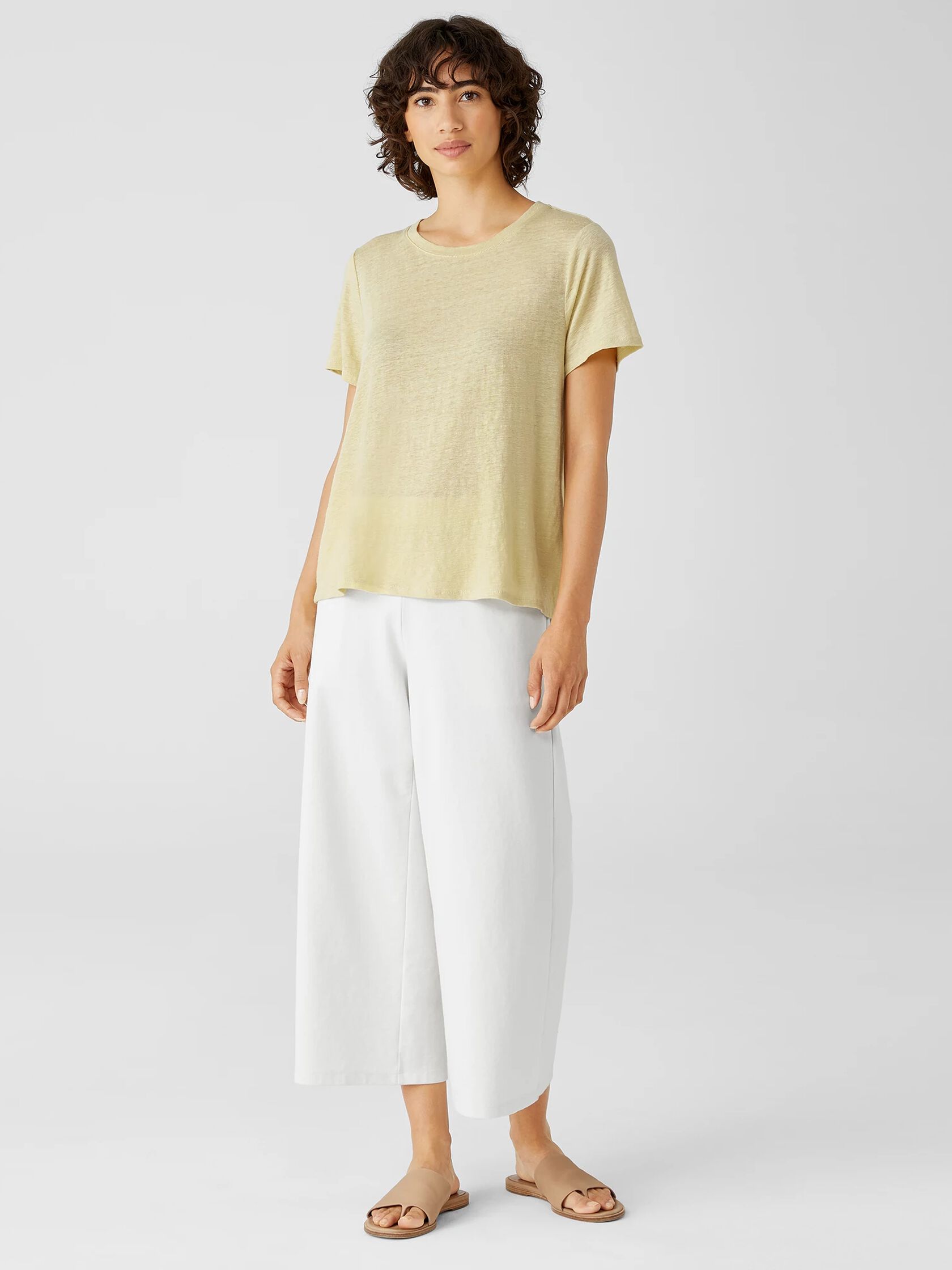 Organic Linen Jersey Crew Neck Tee
