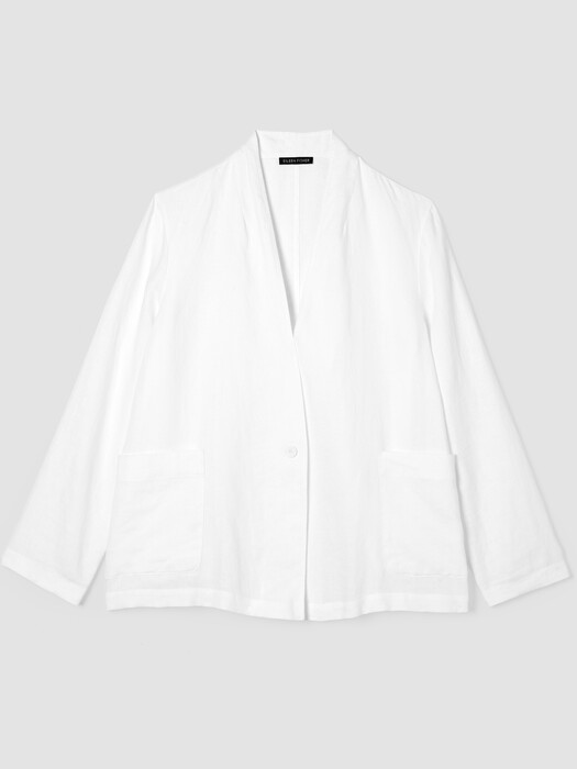 Organic Linen High Collar Jacket
