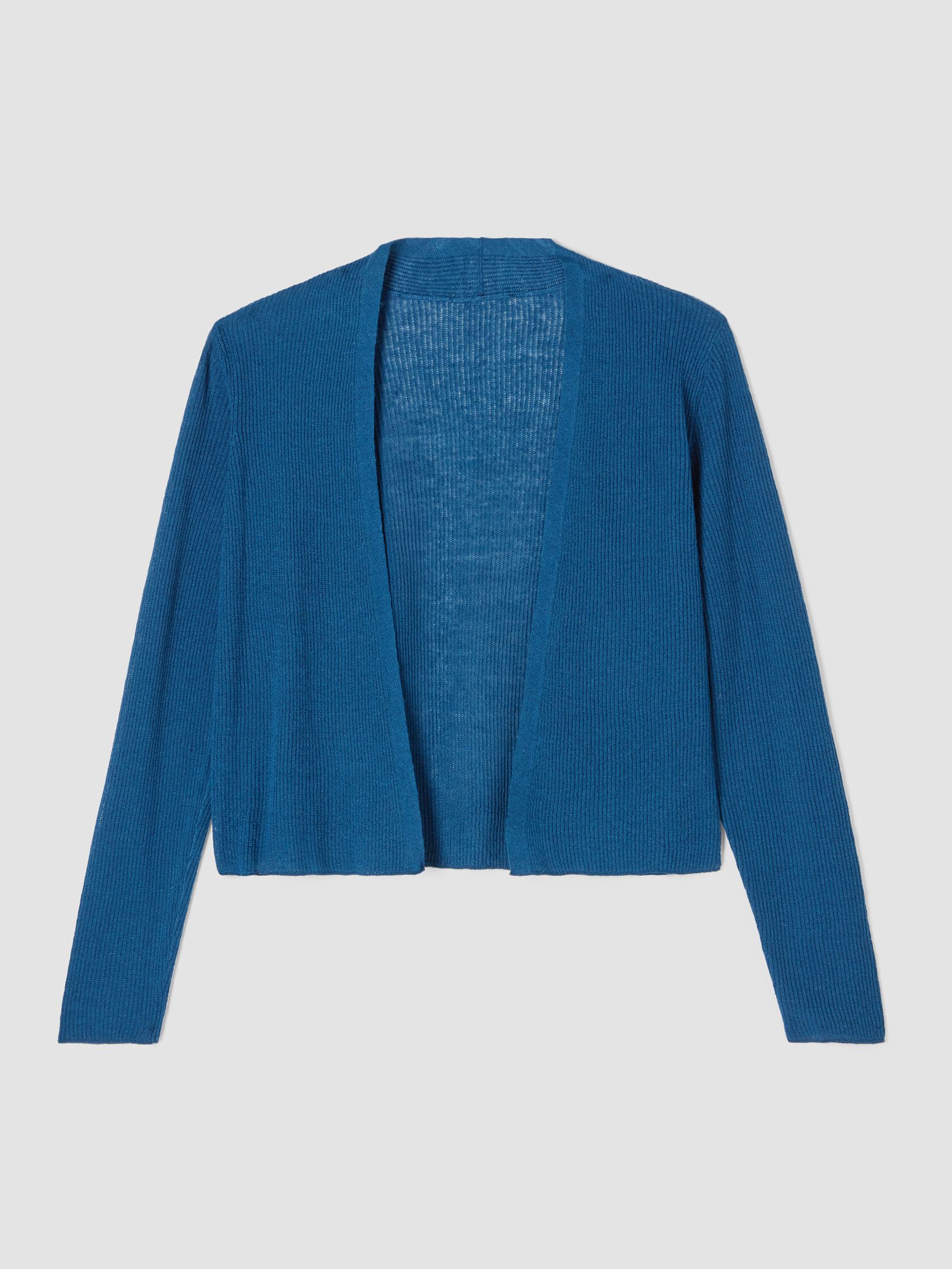 Organic Linen Cotton Airy Tuck Cropped Cardigan