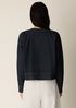 Cotton Indigo Knit Denim Crew Neck Top