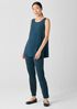Silk Georgette Crepe Ballet Neck Long Tank