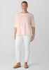Organic Linen Cotton Slub Bateau Neck Top